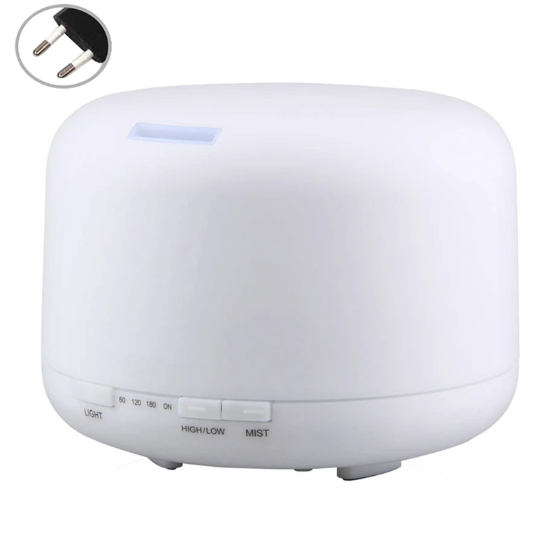 

500Ml Ultrasonic Air Aroma Humidifier Essentiel Oil Aromatherapy Machine Mist Maker 7 Color Change Led Light For Home Eu Plug