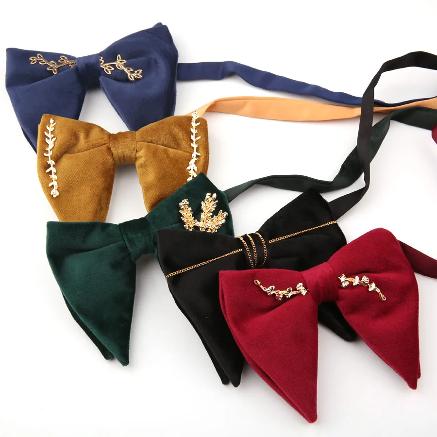 

Adult Cravats Big Bow Ties for Women Men Micro Suede Wedding Groomsman Bowtie Solid Butterfly Gravatas Para Homens