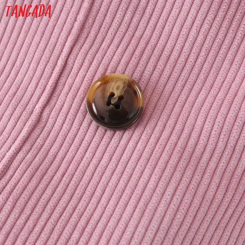 Tangada женский розовый Повседневный блейзер с длинным рукавом женское пальто с карманами и пуговицами женский уличный Блейзер костюм SL179