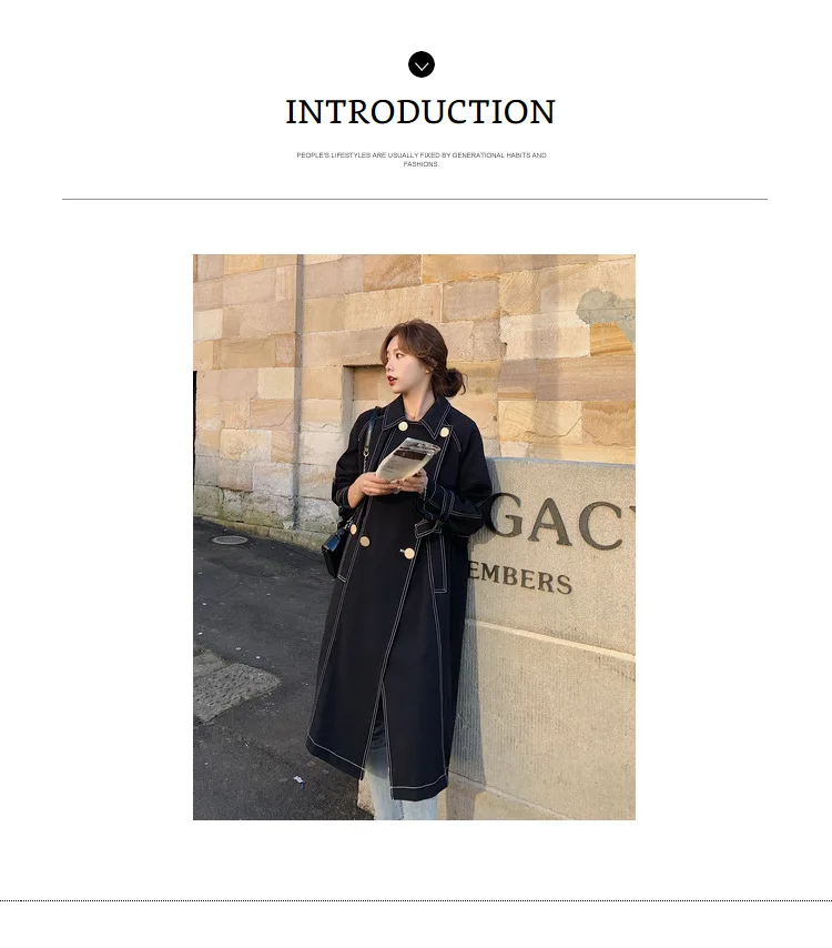 New Style Main Push Mid-length Open Wire Trench Coat