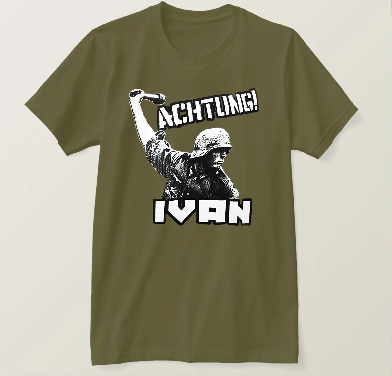 WW2 Achtung Иван немецкий вермахт армейский солдат пехотная футболка. Летняя