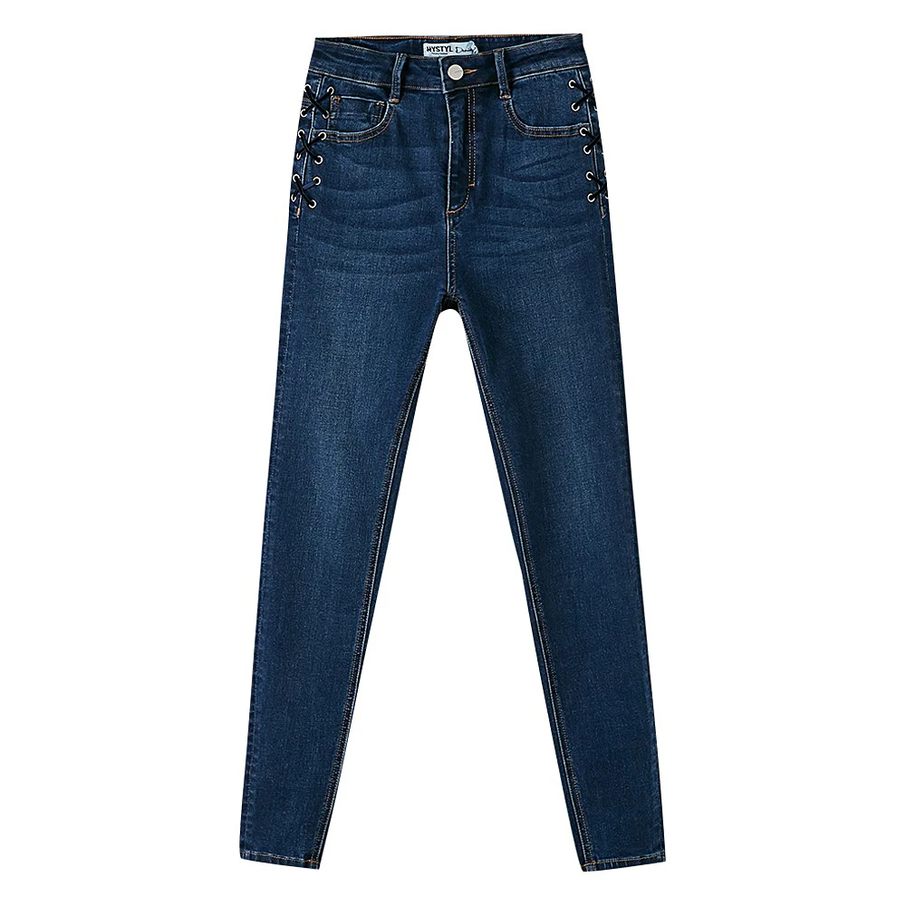 Navy blue Metersbonwe Slim Jeans For Women Sexy Jeans Woman Basic Denim Pencil Pants High Quality Stretch Waist Women Jeans - Цвет: Navy blue