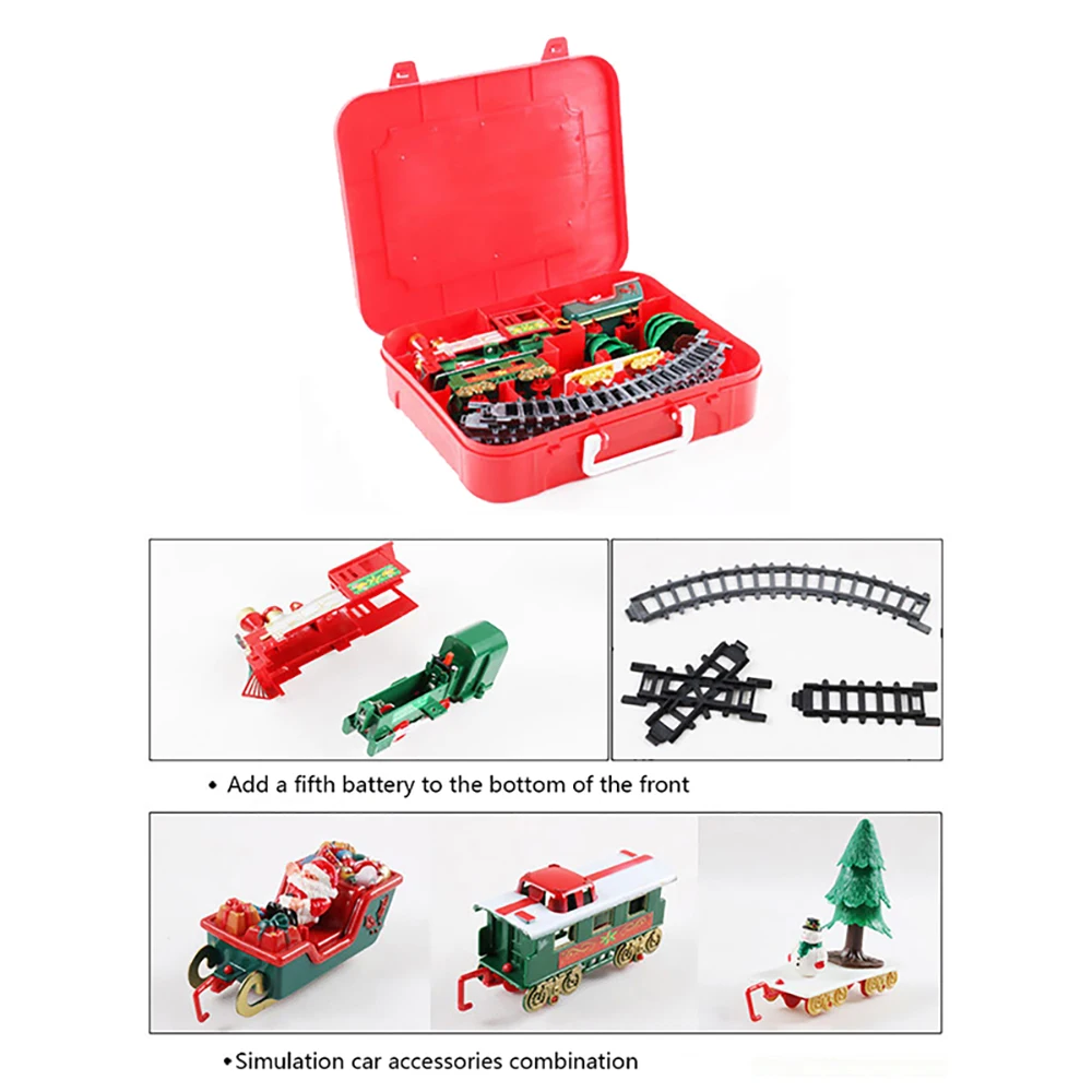 Christmas Electric Rail Car Train Toy Children's Electric Toy Railway Train Set Racing Road Transportation Building Toys 282539