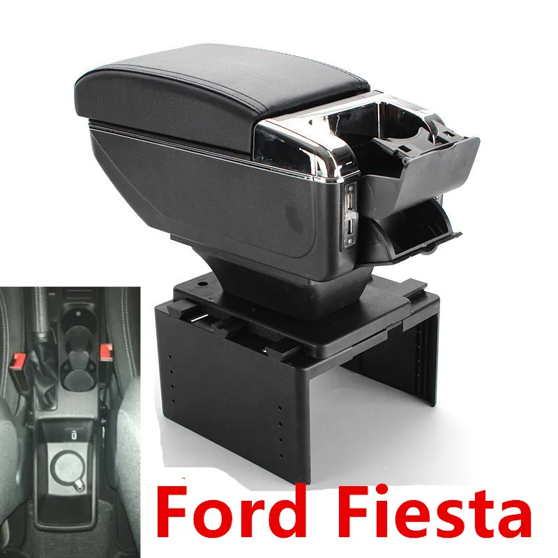 Для Ford Fiesta подлокотник Универсальный центральный автомобильный подлокотник для хранения коробка Подстаканник Пепельница аксессуары для модификации