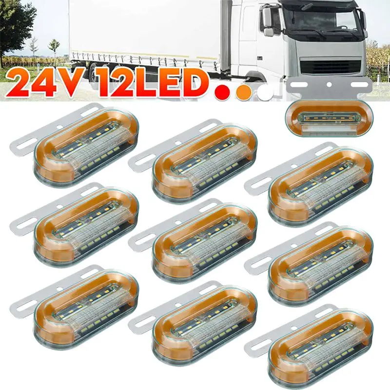 

8 шт 12V/24V 12 светодиодный автомобиль грузовик боковой габаритный фонарь светильник s Внешнее освещение светильник s сигнальная лампа индикатора Предупреждение хвост светильник 3 режима прицеп грузовика