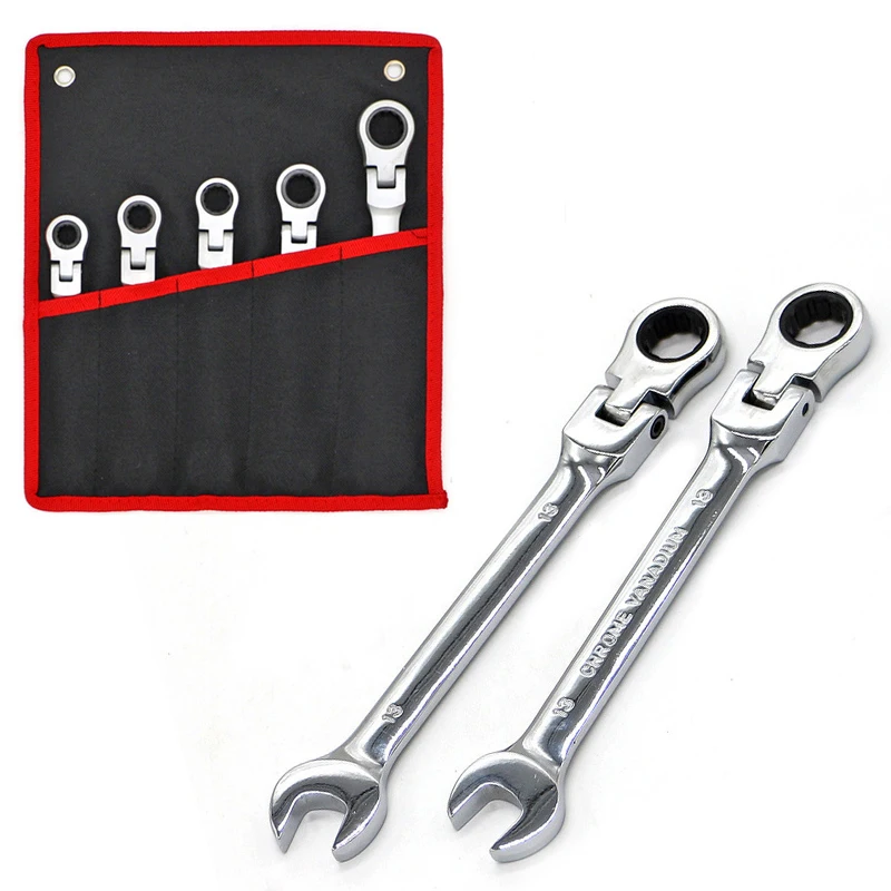 5/7/12pcs Keys Set Adjustable Wrench Multifunction Tool Key Ratchet Spanners Set Universal Wrench Tools Set Car Repair Tools - Цвет: 5pcs Mirror Surface