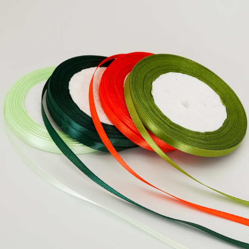 Атласные ленты 6 мм украшение для свадьбы Рождества Хэллоуина детского дня