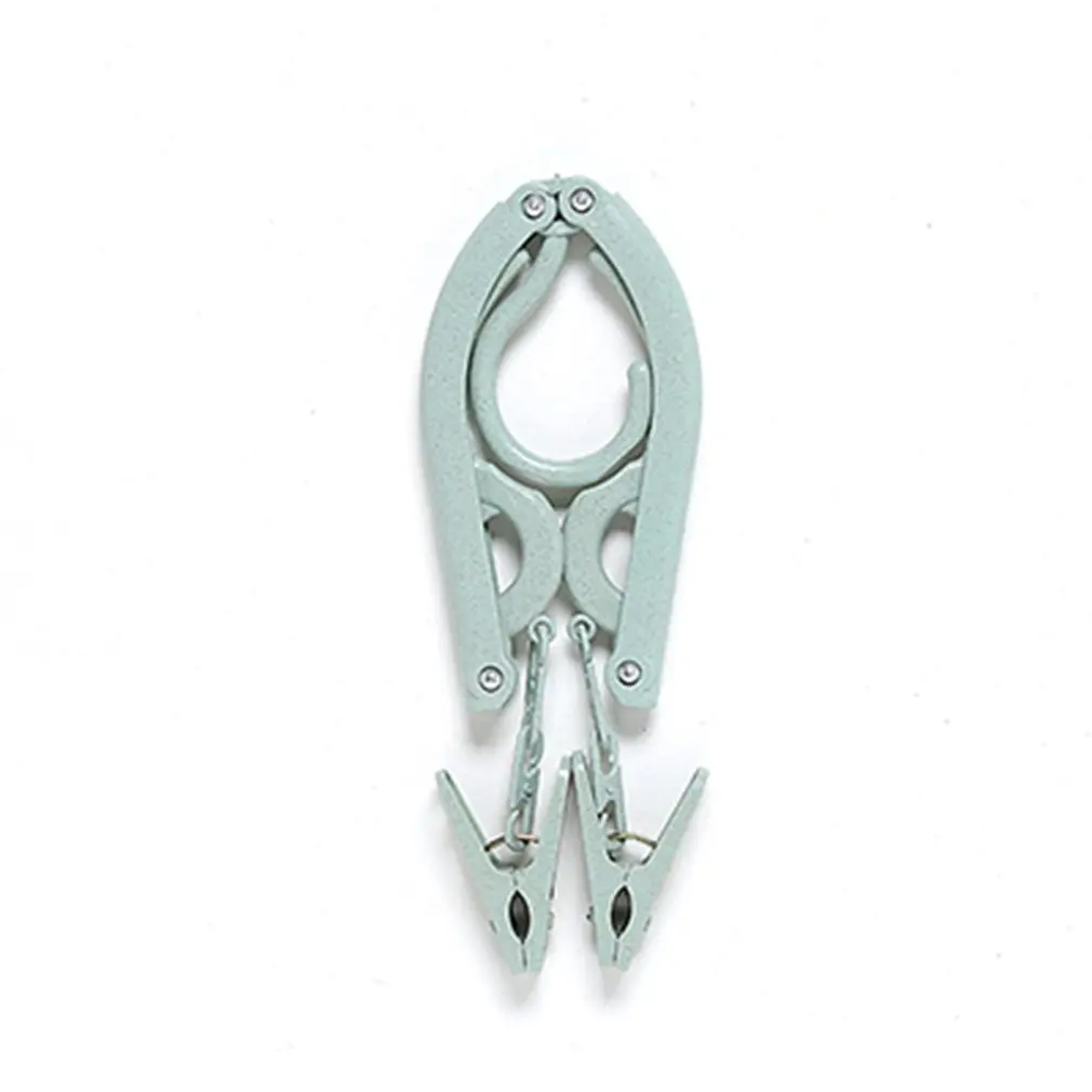 

Wheat straw Double clip foldable Travel portable hanger clothes rack hanger
