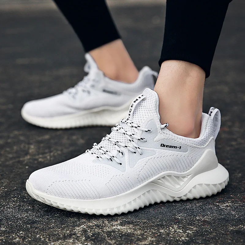 

Fashion new sports men's shoes breathable fly line running casual shoes