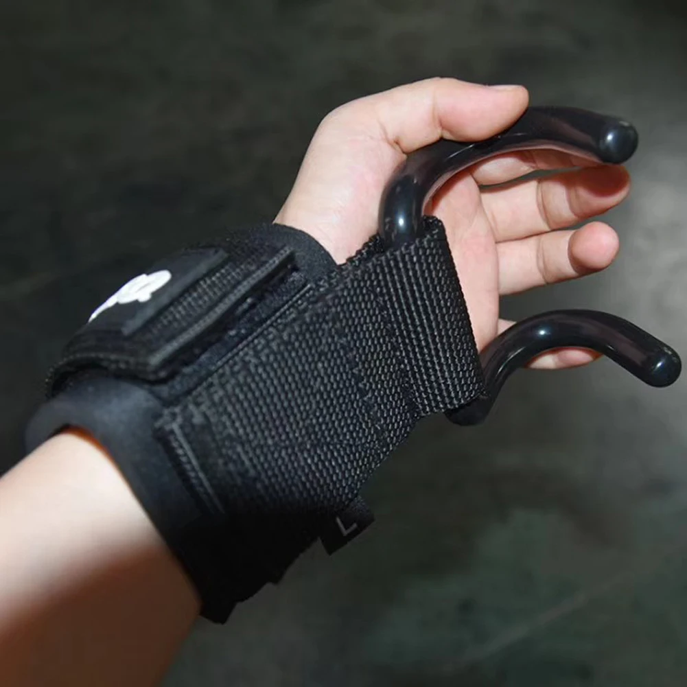 1 Pair Padded Weight Lifting Gloves Hook Fitness Bodybuilding Barbell Dumbbell Musculation Wrist Wrap Straps Gym Support Bands
