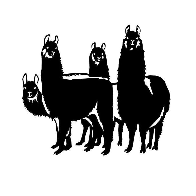 

16*14cm Llama Family Staring Decal Car Stickers Cartoon animal Car accessories for Laptop Skateboard Child Adult Girl