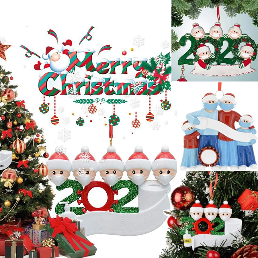 Карантин 2020 украшение для рождественской вечеринки подарок Санта-Клаус с маской
