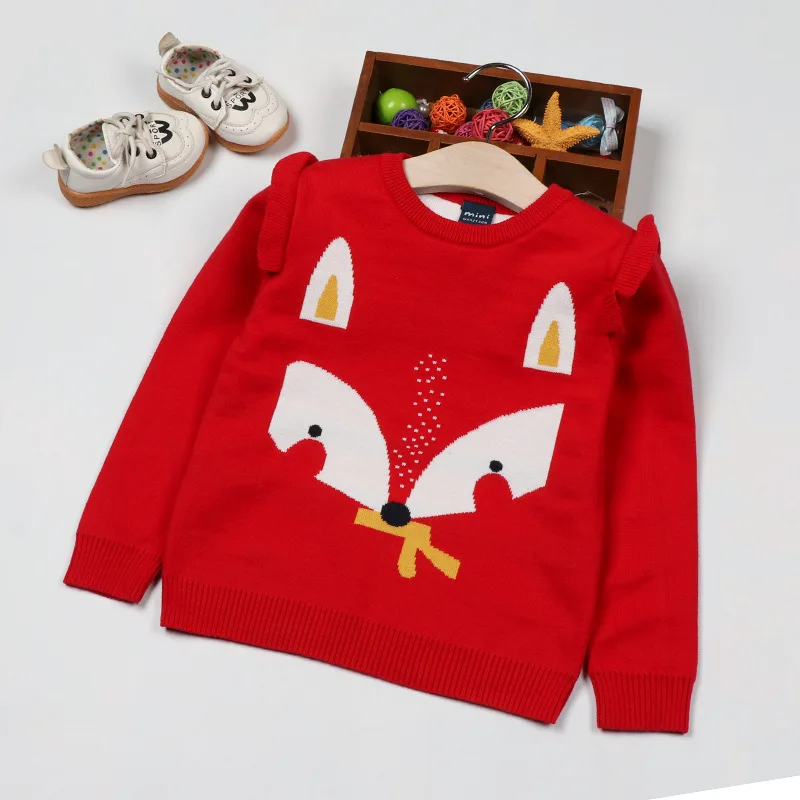 

Infants Sweater 2019 Autumn And Winter Baby Pullover Cotton Girls Cartoon Animal Sweater Versatile Tops Fashion