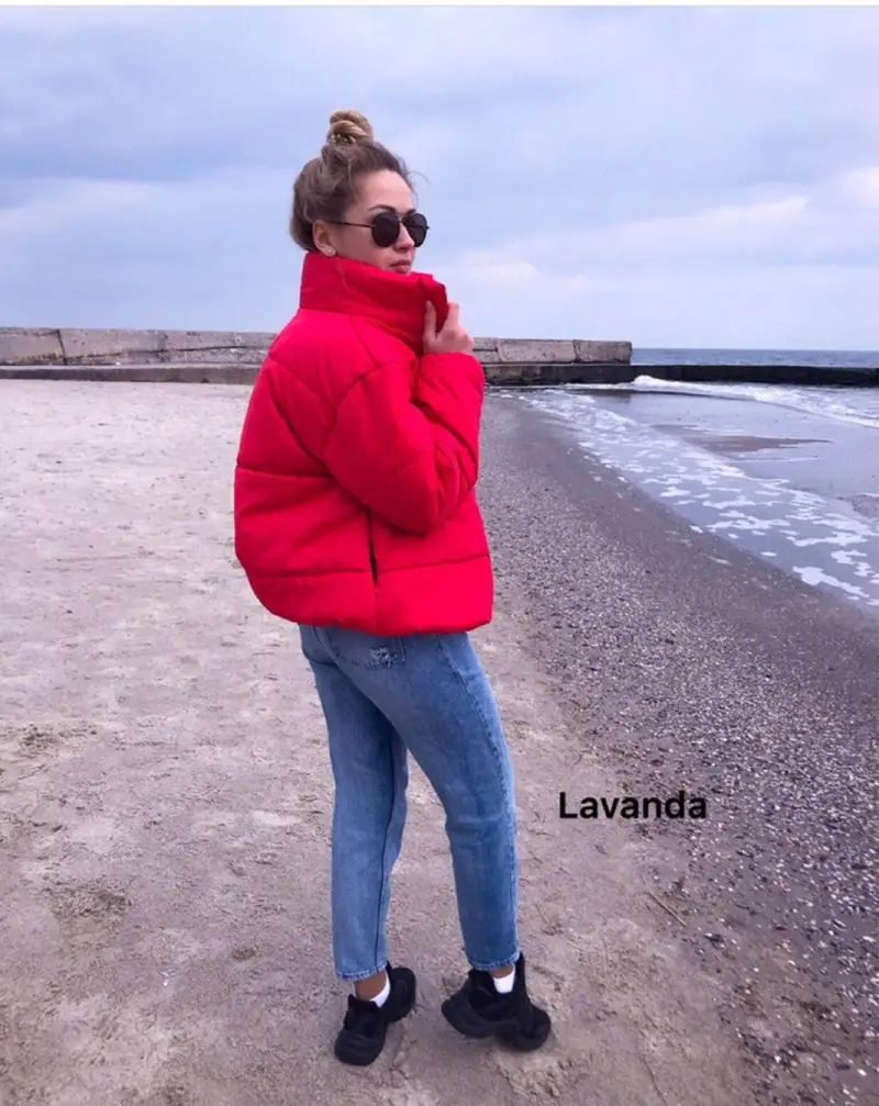 Zooefffbb короткая зимняя куртка женская парка Mujer модная теплая одежда пальто-пузырь стандартный воротник негабаритный хлопок пуховик