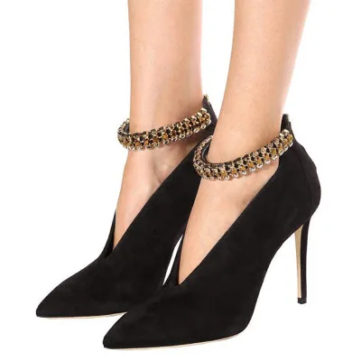 

2019 fashion women's shoes new autumn and winter net red women's boots zipper pointed heels with wild crystal nude boots