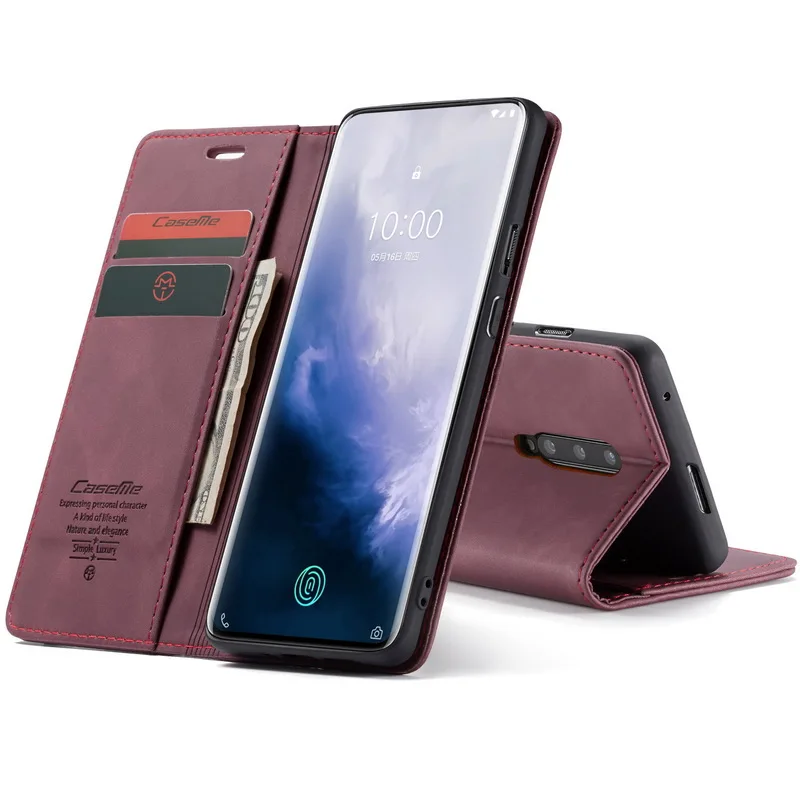 Магнитный кожаный чехол книжка с бумажником для Redmi Note 8 Pro держателем карт полным