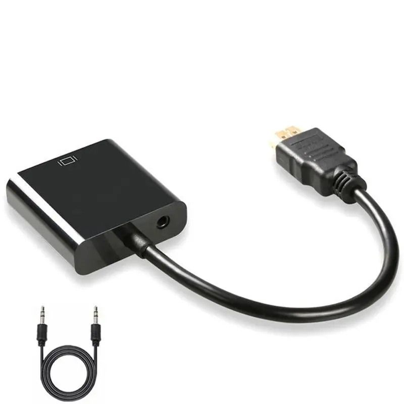 Audio But No Power Высокое качество HDMI в VGA адаптер мужской в Famale конвертер адаптер 1080P цифро-аналоговый видео аудио для ПК ноутбук планшет - Цвет: Audio But No Power