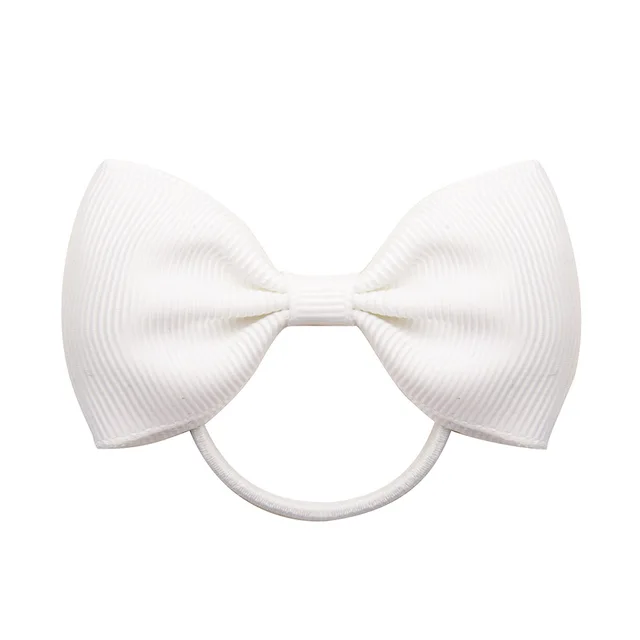 1Pcs Novelty Small Mini Solid Baby Elastic Rubber band Head rope Ribbow Bow Tie For Girls Headwear Hair Accessories 18