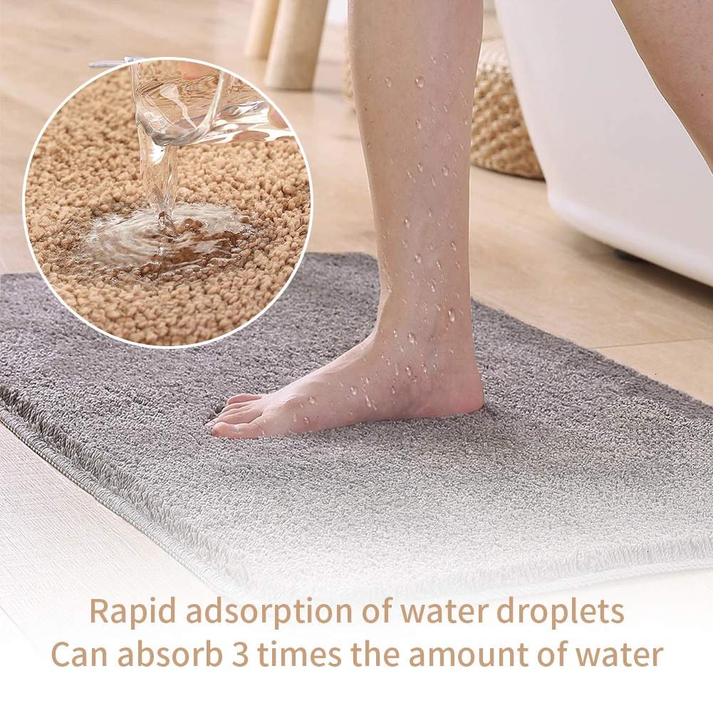Домашний практичный Противоскользящий коврик, коврик для ванной комнаты, нескользящий коврик с эффектом памяти, коврик из кораллового флиса для душа, коврик для ванной, кухни