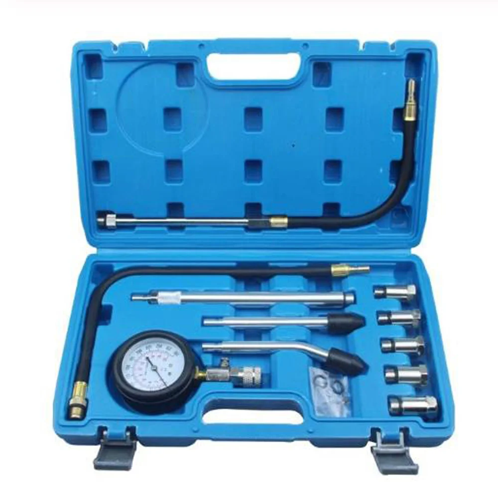 Motorcycle Petrol Engine Cylinder Car Compression Tester Kit Auto Tools