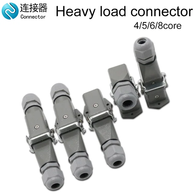 Heavy duty connector 4 core (3+1)5 core (4 +1)6 core (5+1)8 core (7+1) aviation multiple function type docking plug 1
