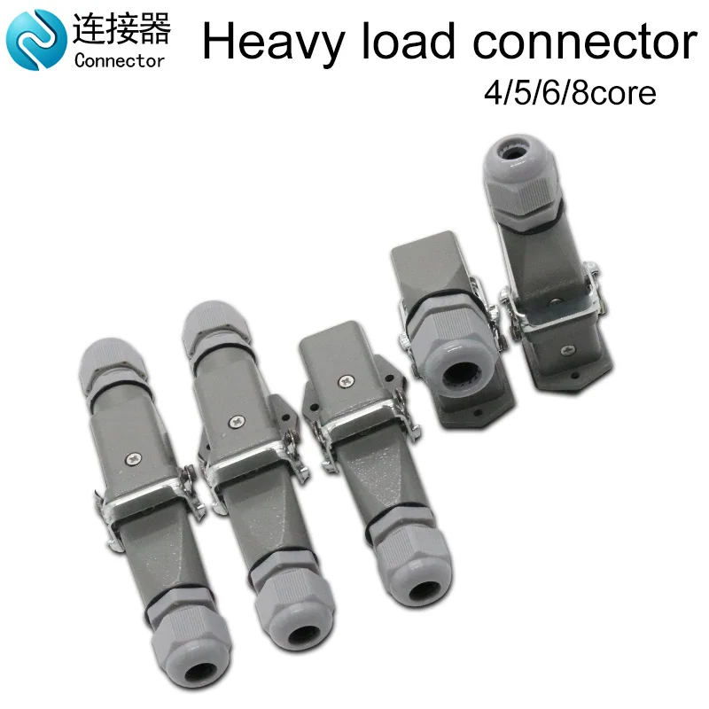 Conector resistente 4 núcleo (3 + 1)5 núcleo (4 + 1)6 núcleo (5 + 1)8 núcleo (7 + 1) aviação função múltipla tipo encaixe plug