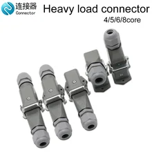 Conector resistente 4 núcleo (3 + 1)5 núcleo (4 + 1)6 núcleo (5 + 1)8 núcleo (7 + 1) aviação função múltipla tipo encaixe plug