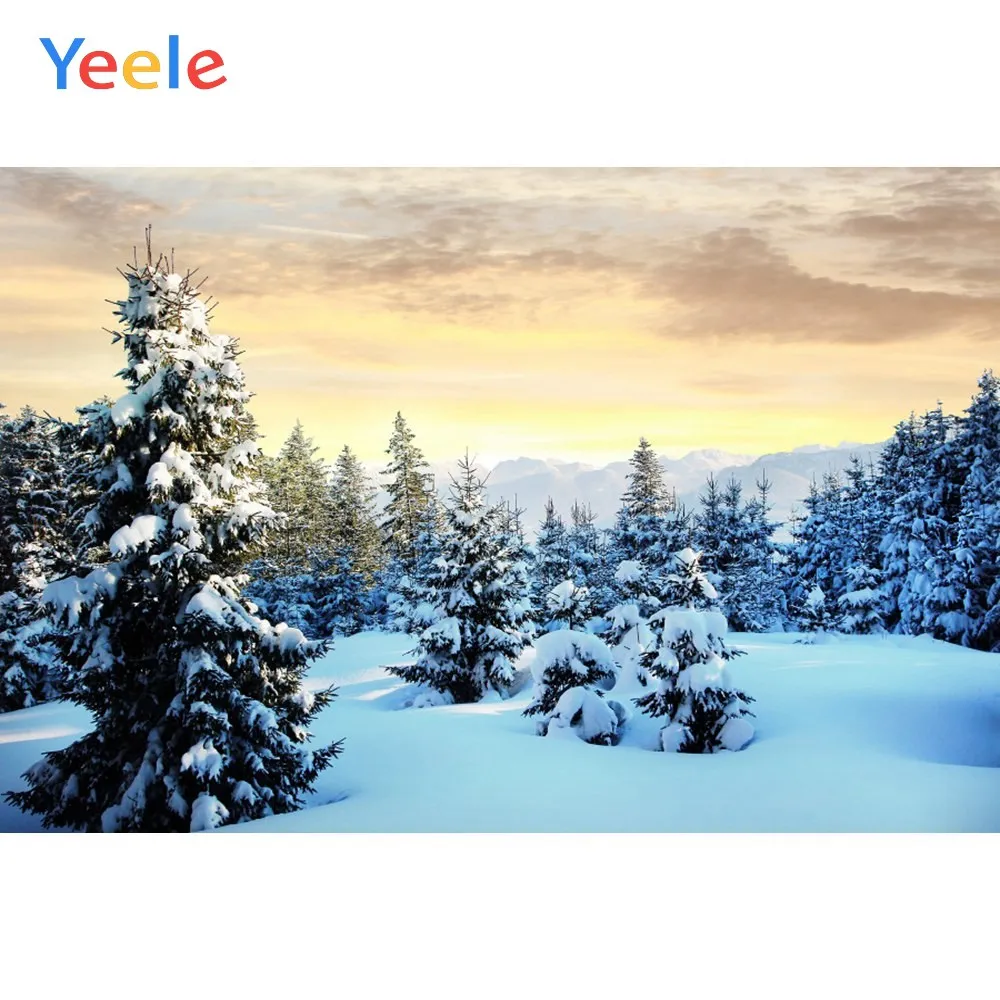 Yeele Winter Landscape Snow Pine Nice Sky Sunshine Photography Backdrop Personalized Photographic Background For Photo Studio