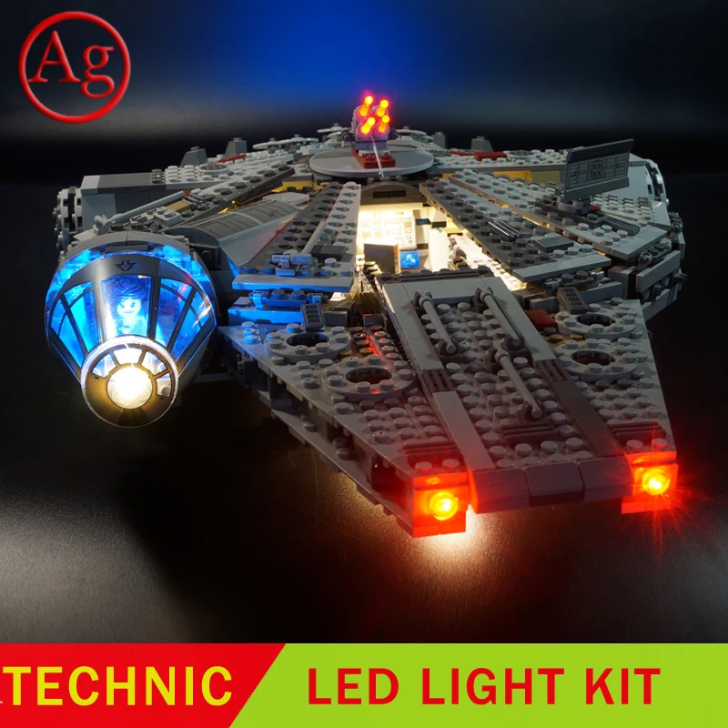 Совместимый Millenniumed 75105 Falcon Space Ship 05007 10467 светодиодный светильник комплект