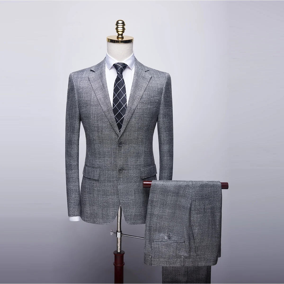 Men's Boutique Suit Slim Fit Wedding Suits for Men High Quality Wedding Business Formal Suits Elegant Two Piece Set - Цвет: 858