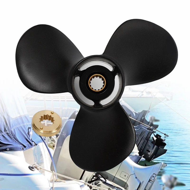 

Outboard Propeller Aluminum Propeller for Mercury Mariner 11 1/8X13 25-70 HP Black