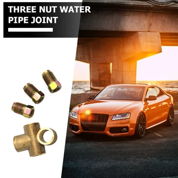 

3 Way T Piece Brake M10 Tee 3/16 Inch Pipe 10mm with 3 Male Nuts Short Union Metric Car Accessories