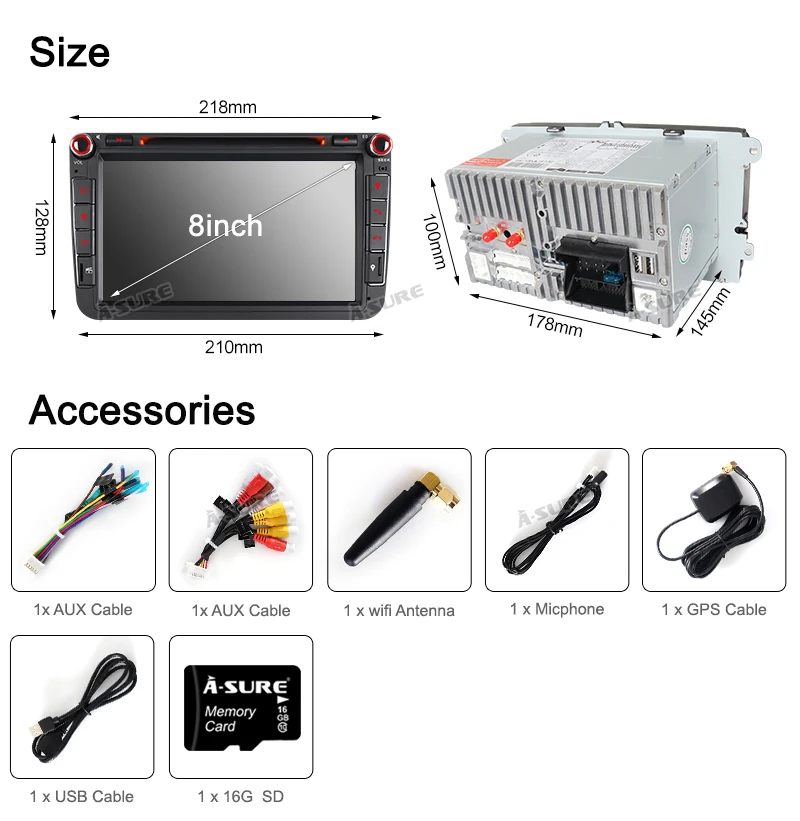 Top A-Sure 2 Din 8 Core 4G RAM Android 9.0 Radio GPS dvd Navi For Volkswagen VW GOLF MK5 MK6 PASSAT B6 TOURAN Polo Tiguan SEAT SKODA 26
