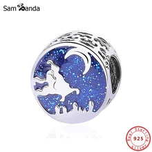 Оригинальные 925 пробы Серебряные Подвески Бусины Подходят Для Пандора браслет Diy Луна Аладдин волшебный ковер езда Шарм женские ювелирные изделия