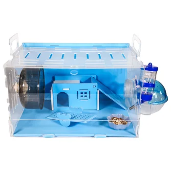 

Hamster cage acrylic transparent golden bear nest villa single and double toy supplies