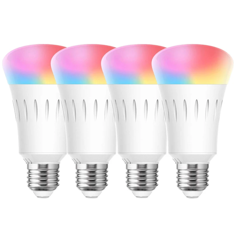 

4 Pack Smart LED WiFi Light Bulb, 6000K Daylight RGB Bulb Dimmable LED E27 Bulbs Works with Alexa, Google Home