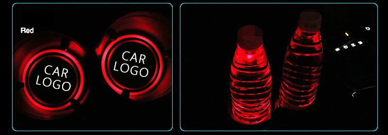 2 шт. автомобильный светящийся коврик для посуды логотип свет для Audi BMW Mercedes Benz Volkswagen Toyota Nissan Honda Seat hyundai аксессуары