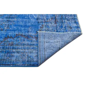 

Handmade Blue Vintage Overdyed Turkish Area Rug 190x270 Cm-6'3''X8'10''