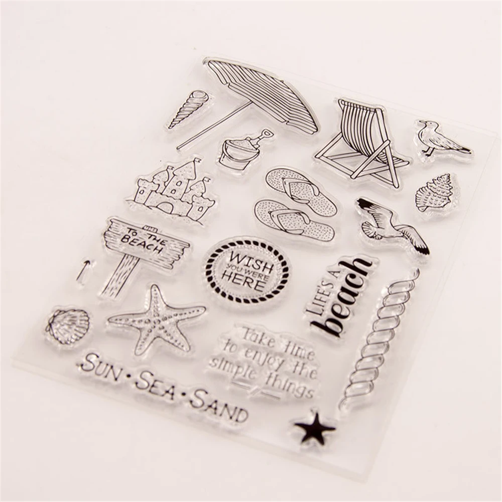 Summer Slipper Transparent Silicone Clear Stamps For Scrapbooking Kids DIY Handmade Photo Album Decor Rubber Christmas Stamp