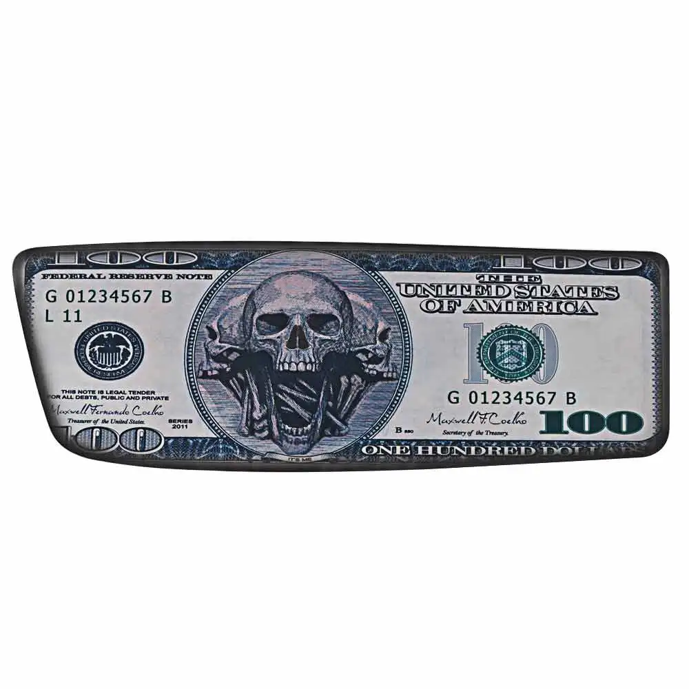 Motorcycle Stickers Saddlebag Cover Decals Color Inkjet 3D Skull-Banknote For Harley Touring FLHR FLHTCU FLHX FLHTK FLTR 14-Up