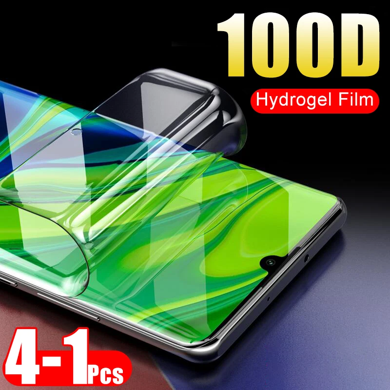 4-1 шт 100D Гидрогелевая пленка для Xiaomi Note 10 Pro 9T 9 SE 8 Lite CC9e A3 полное защитное покрытие