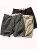 2021 Summer New Casual Shorts Men's Fashion Pure Cotton Washed Old Elastic Twill Fabric Business Knee Length Straight Pants 6