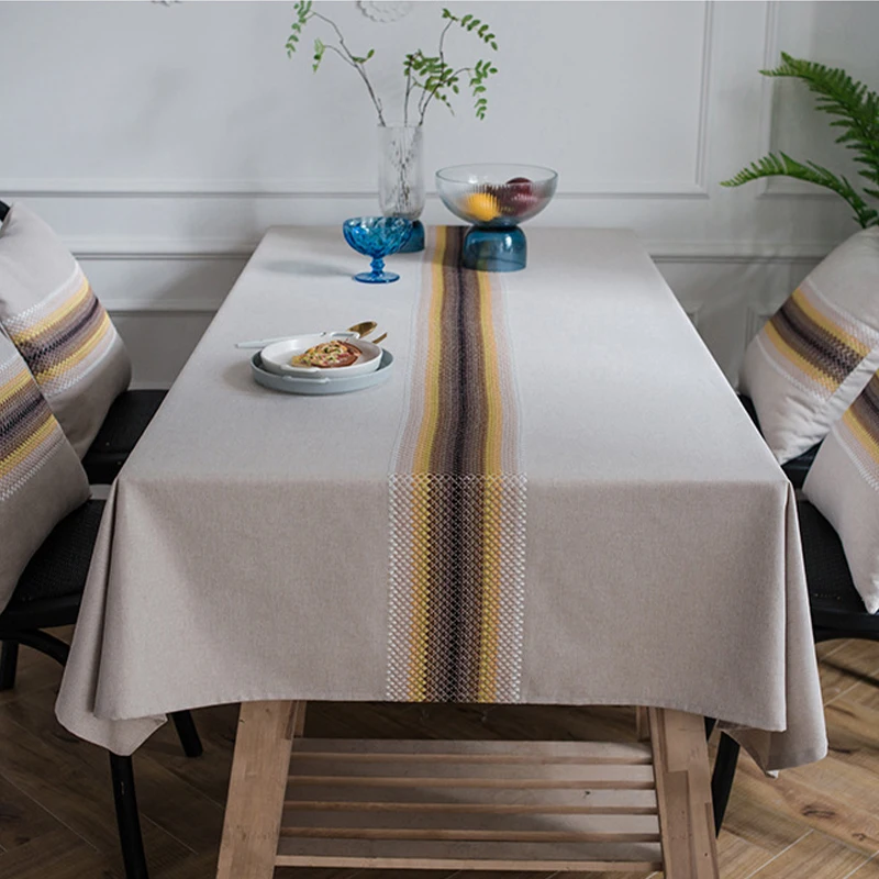 Rectangular Table Cloth Tassel Tablecloth imitation linen tablecloth Tablecloths Dining Table Cover mantel mesa coffee table