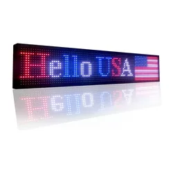 Placa de led programável para negócios, placa de anúncios com rolagem de mensagens de uso interno usb ph10mm 40 "x 8"