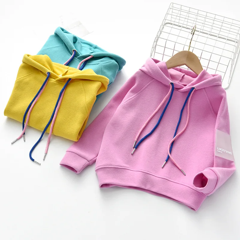 

Spring Autumn 2020 Baby Girl Clothes Kids Hoodies Cotton Solid Fashion Casual Long Sleeve 3-8 Years Girl Sweatshirt High Quality