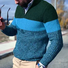 Модный мужской осенне-зимний теплый пуловер Джемпер размера плюс с длинным рукавом, повседневный Свободный вязаный свитер с v-образным вырезом, мужские вязаные топы