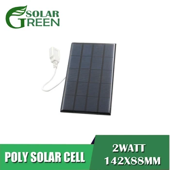 

Fast Solar panel USB Charger 2W 5V Portable Solar cell Climbing Fast Charge PolysiliconTablet GeneratorTravel
