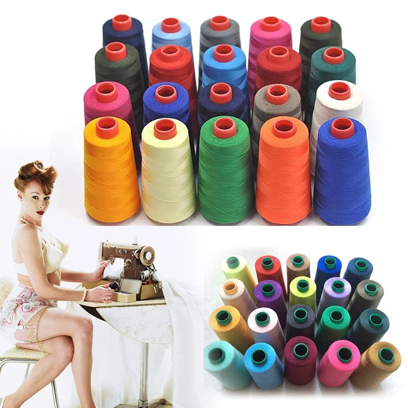 

17 Colors 3000 Yards Overlocking Sewing Machine Industrial Polyester Thread Metre Cones Embroidery Sewingthread