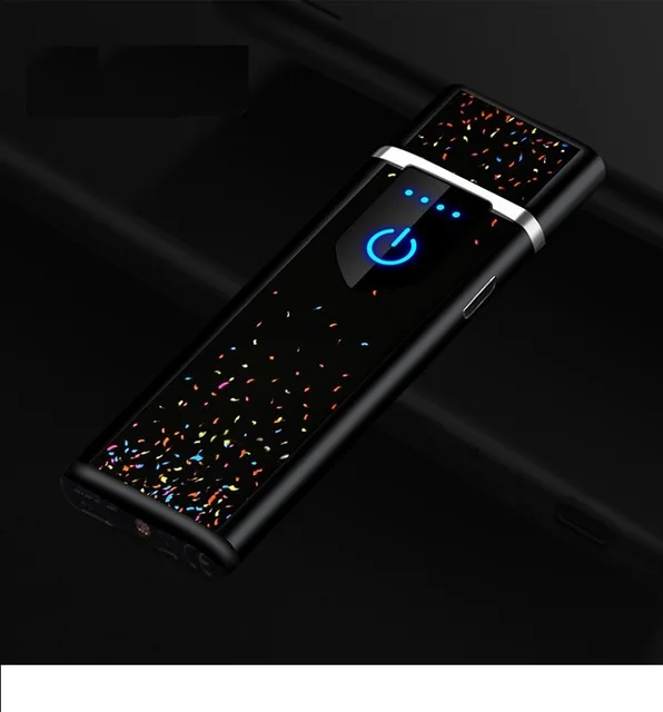 4 Тонкий тропический лес электронная сигарета зажигалка USB перезарядка ветрозащитный беспламенный электрические зажигалки металлический плазменный прикуриватель подарок - Цвет: 4