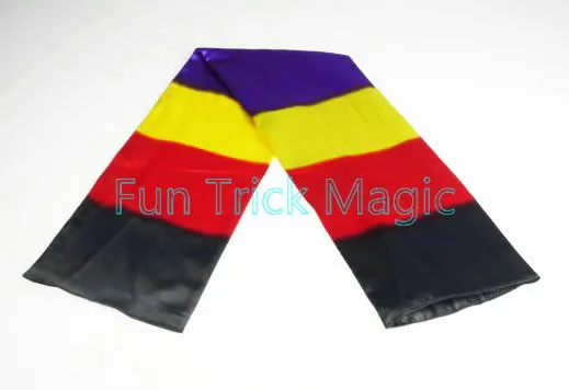 Black silk scarf to rainbow long (silk version) -- Magic Trick Silk & Cane | Игрушки и хобби